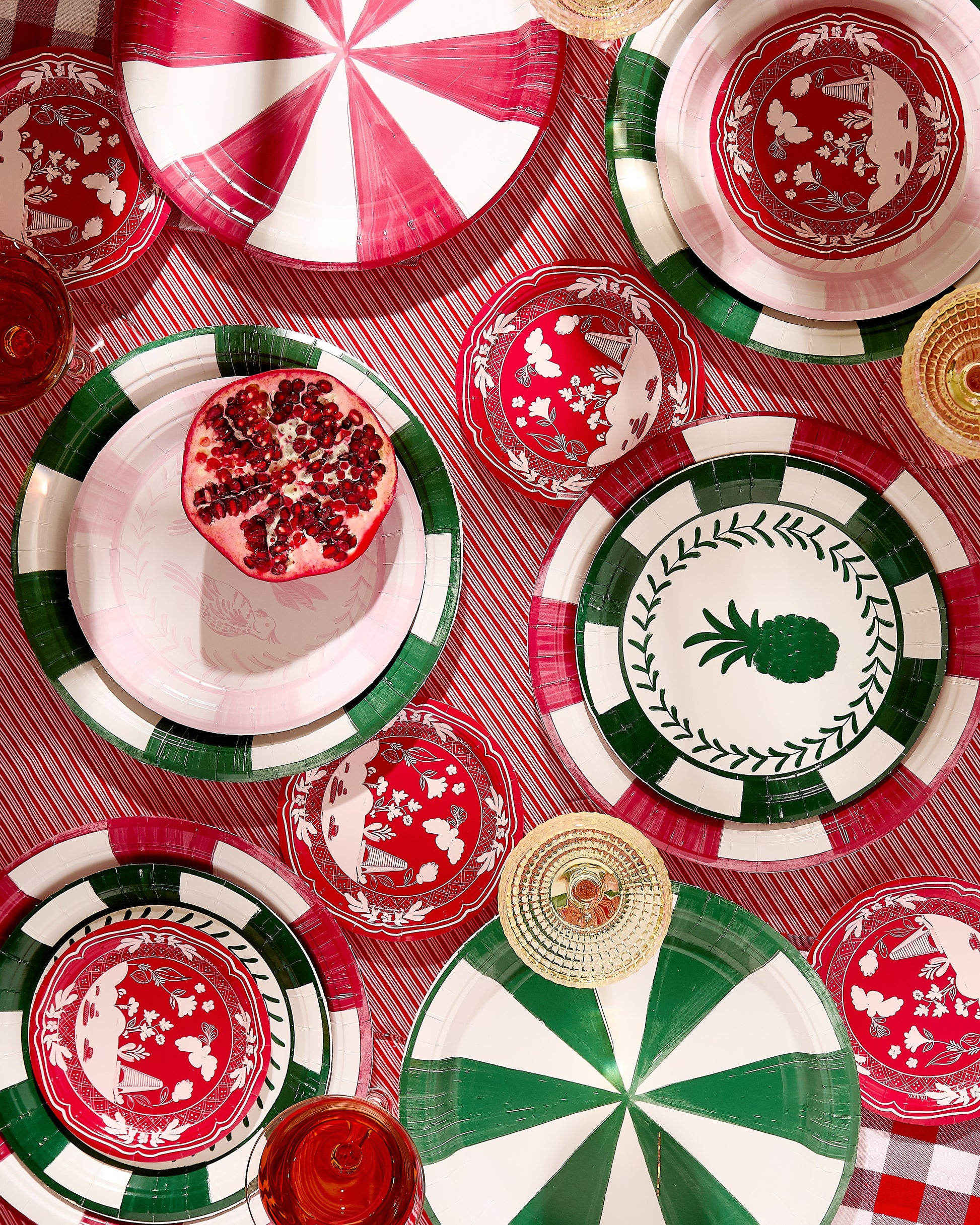 Cherry Positano Stripe Dinner Plate - Pack of 8 - Tampa Home & Garden Store