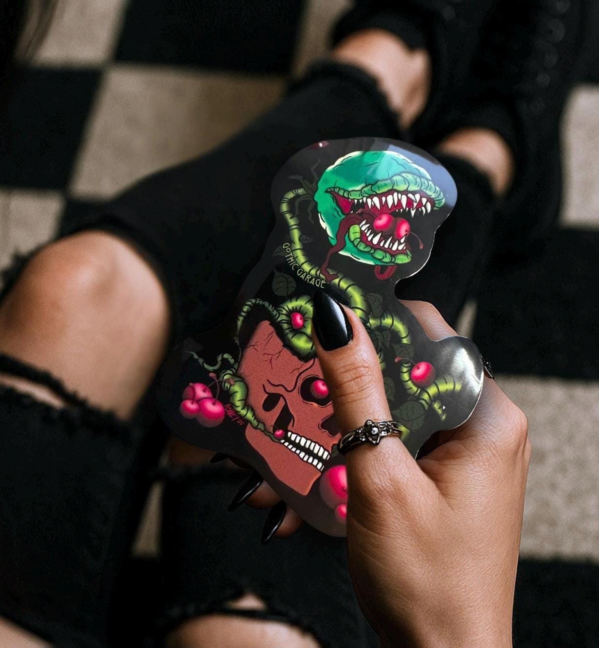 Cherry Skull Venus Flytrap Die Cut Waterproof Sticker - Tampa Home & Garden Store