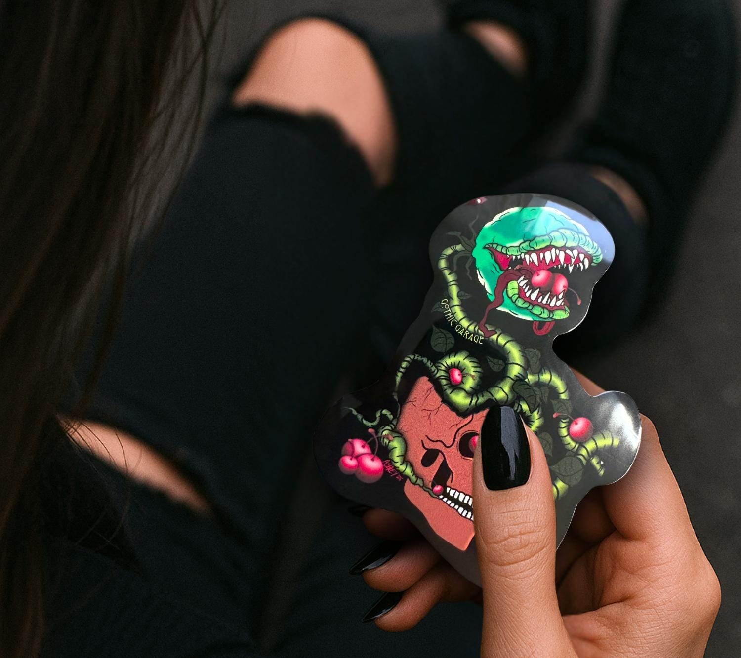 Cherry Skull Venus Flytrap Die Cut Waterproof Sticker - Tampa Home & Garden Store