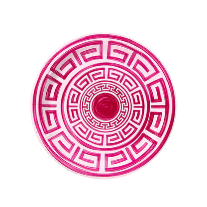 Cherry and Ballet Greek Key Pavilion Dinner Paper Plates - 8 pack - Tampa Home & Garden Store