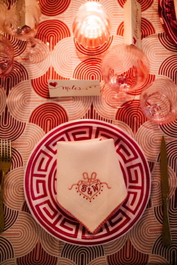 Cherry and Ballet Greek Key Pavilion Dinner Paper Plates - 8 pack - Tampa Home & Garden Store