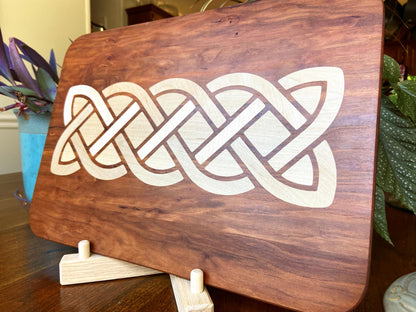 Cherry charcuterie board - complex Celtic knot inlay. - Tampa Home & Garden Store