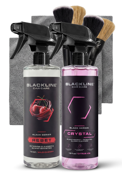 Two Blackline spray bottles: RESET interior cleaner & scent booster and glass cleaner on Tampa Home & Garden Store