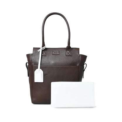 Chestnut Charm Brown Leather Tote - Tampa Home & Garden Store