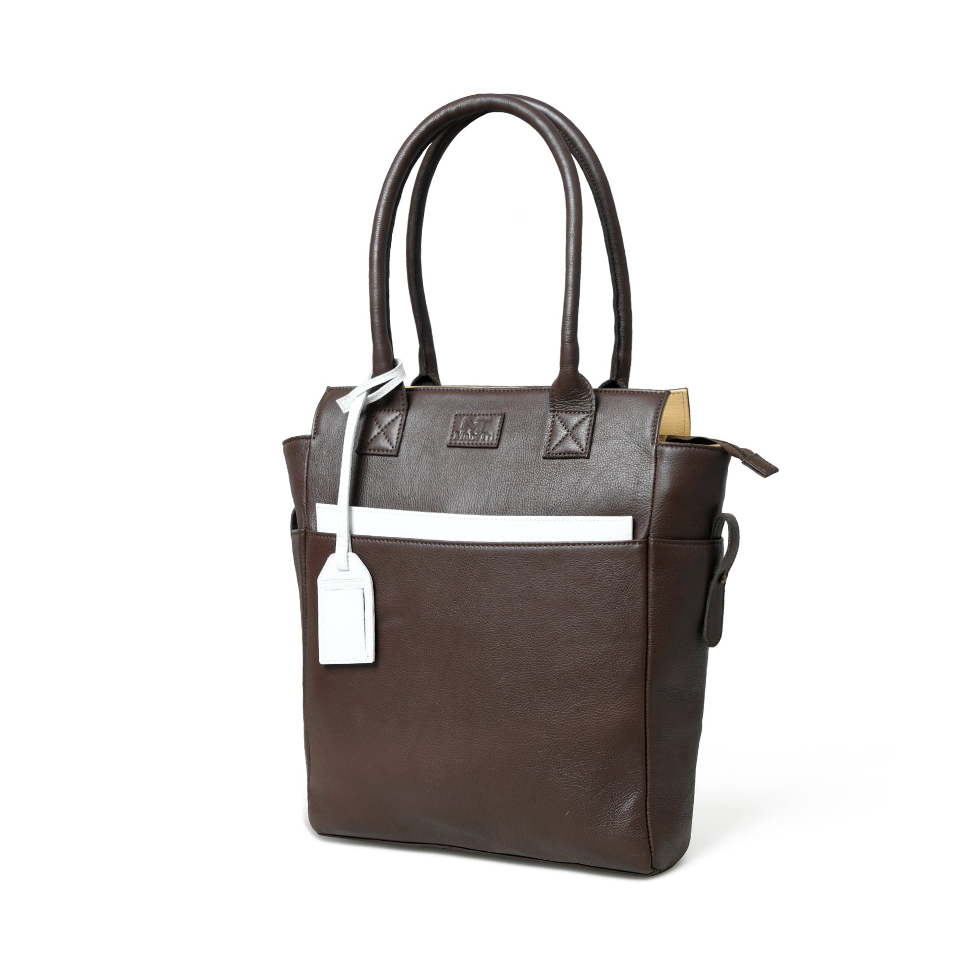 Chestnut Charm Brown Leather Tote - Tampa Home & Garden Store