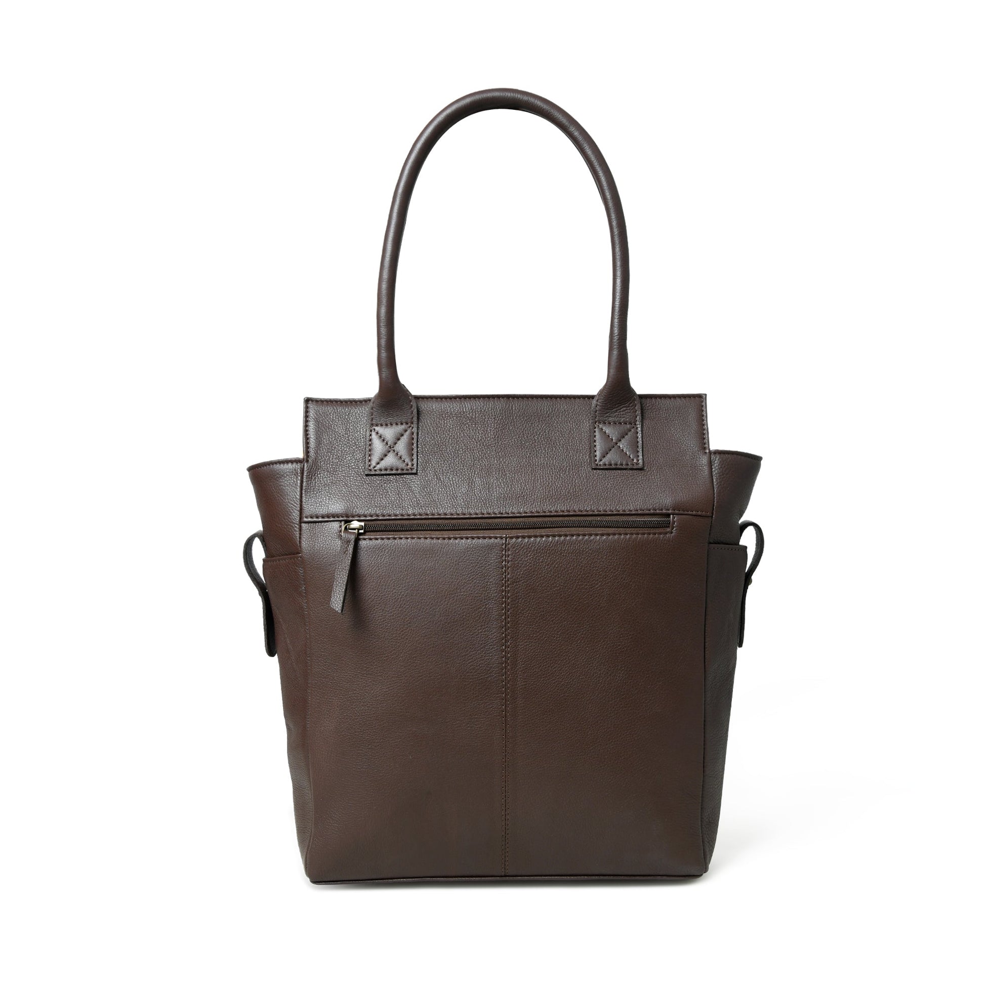 Chestnut Charm Brown Leather Tote - Tampa Home & Garden Store