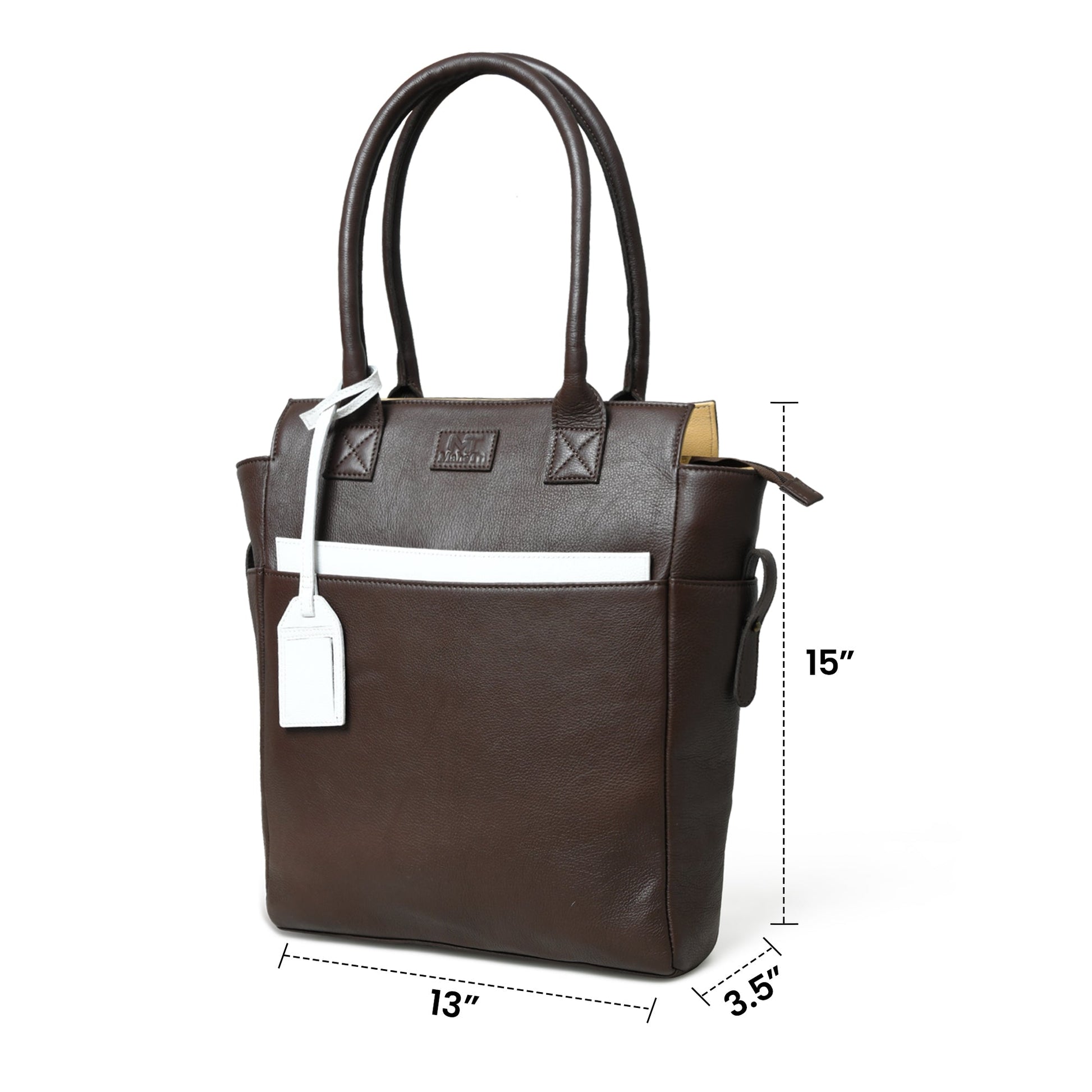 Chestnut Charm Brown Leather Tote - Tampa Home & Garden Store
