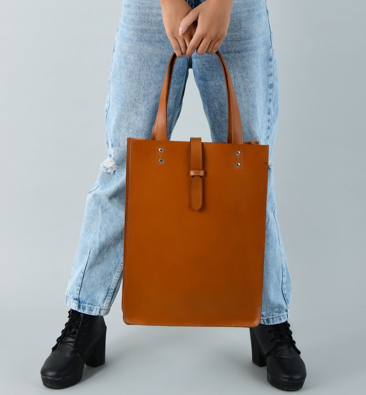 Chestnut Elegance Leather Tote - Tampa Home & Garden Store