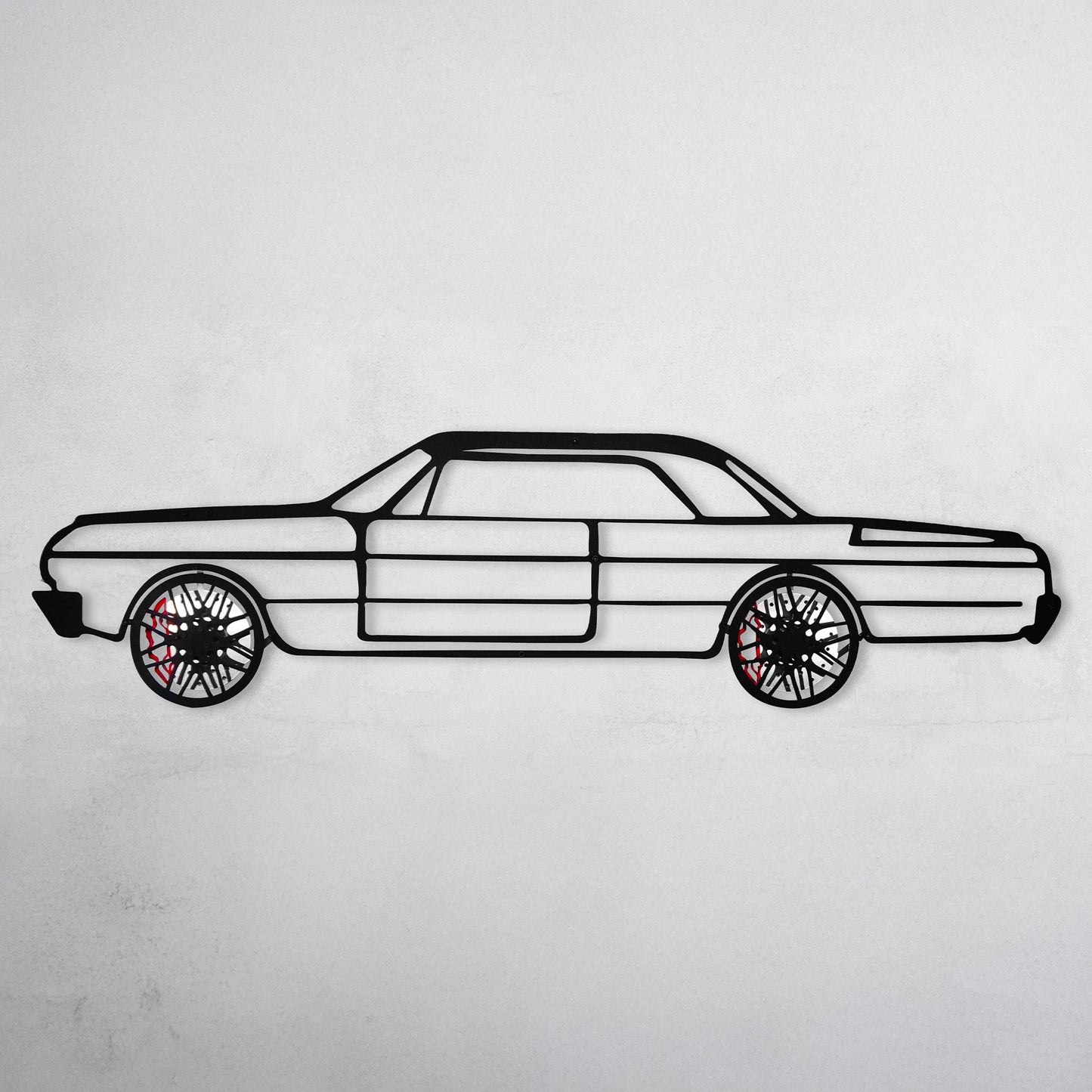 Chevrolet Impala Wall Art – Classic Steel Silhouette with Spinning Wheels-KAFMEKA019 - Tampa Home & Garden Store