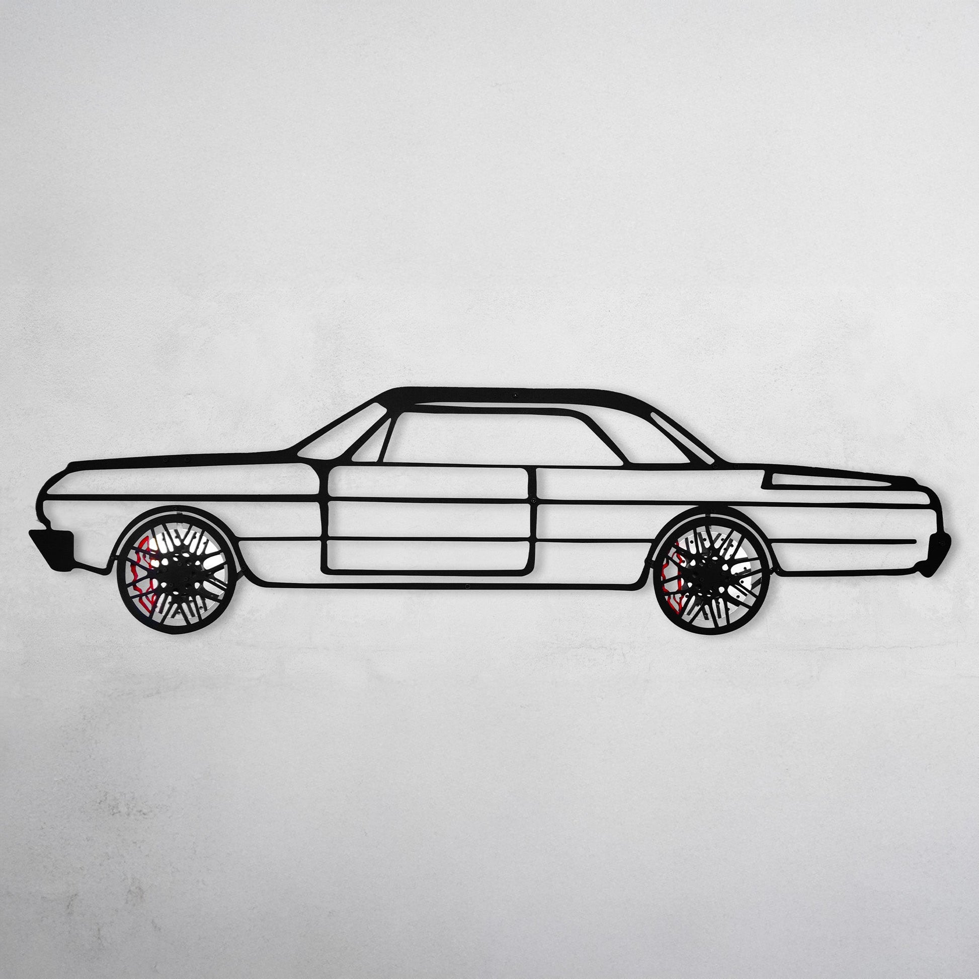 Chevrolet Impala Wall Art – Classic Steel Silhouette with Spinning Wheels-KAFMEKA019 - Tampa Home & Garden Store