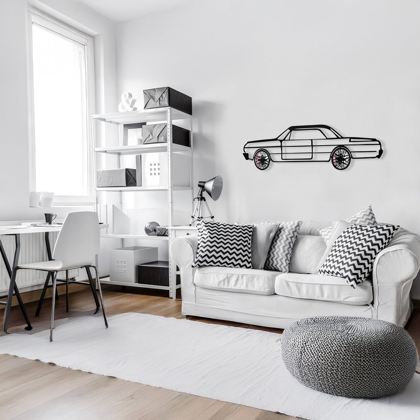 Chevrolet Impala Wall Art – Classic Steel Silhouette with Spinning Wheels-KAFMEKA019 - Tampa Home & Garden Store