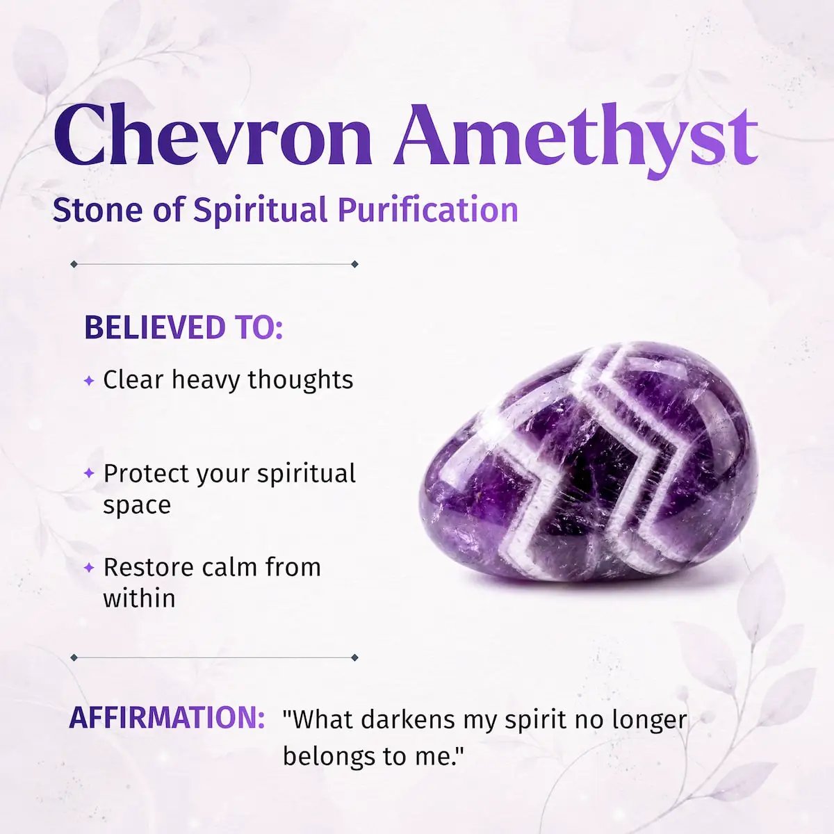 The Purification Bracelet 6mm in chevron amethyst with purple tones on Tampa Home & Garden Store