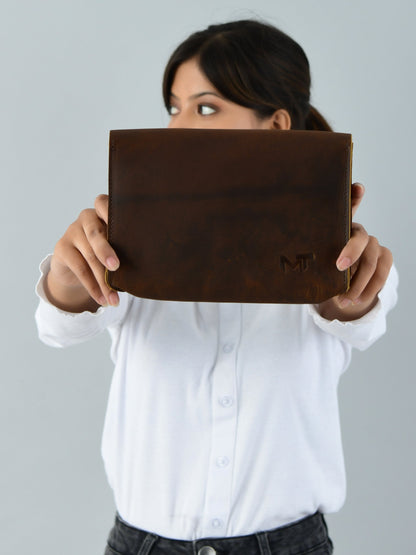 Chic Cocoa Leather Women's Clutch - Tampa Home & Garden Store
