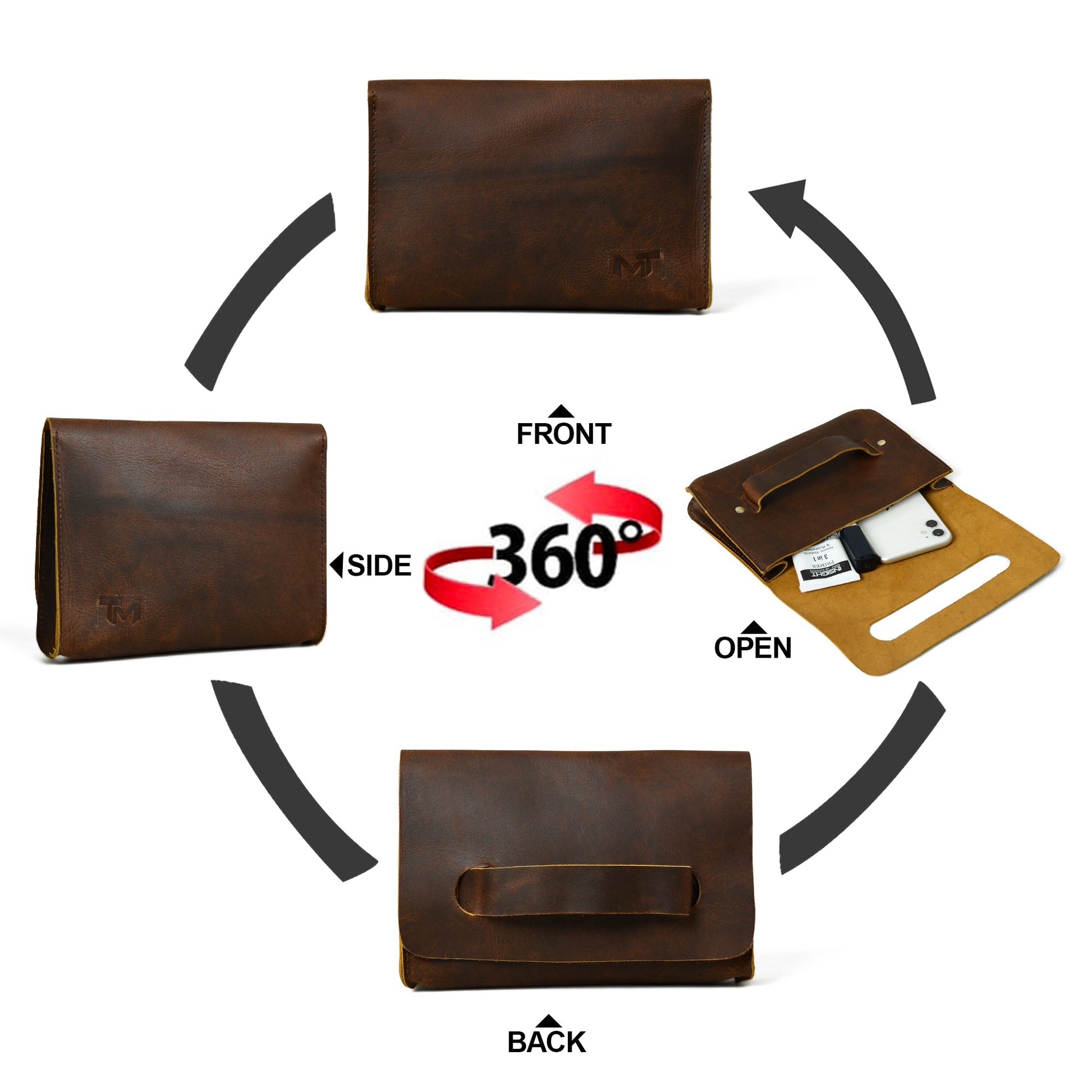Chic Cocoa Leather Women's Clutch - Tampa Home & Garden Store