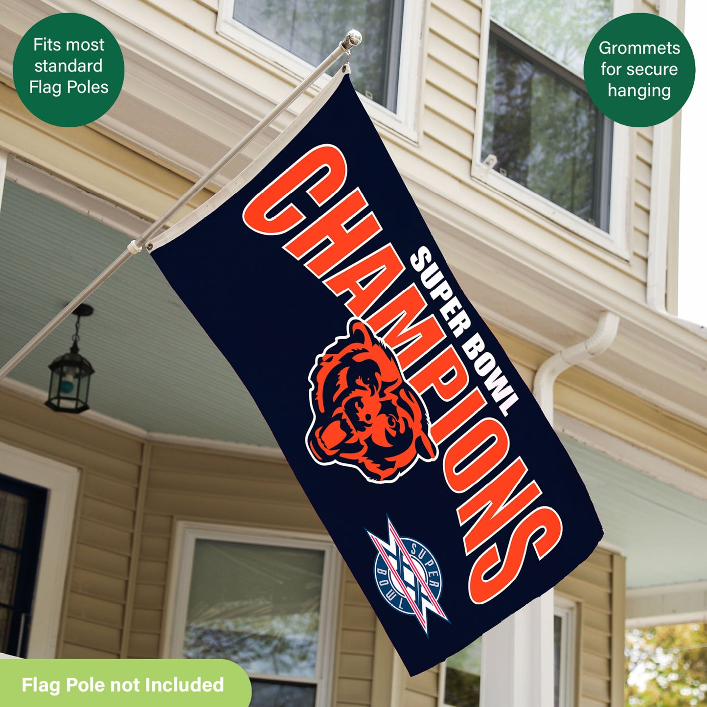 Chicago Bears Superbowl XX Champions Football 3x5 Flag - Tampa Home & Garden Store