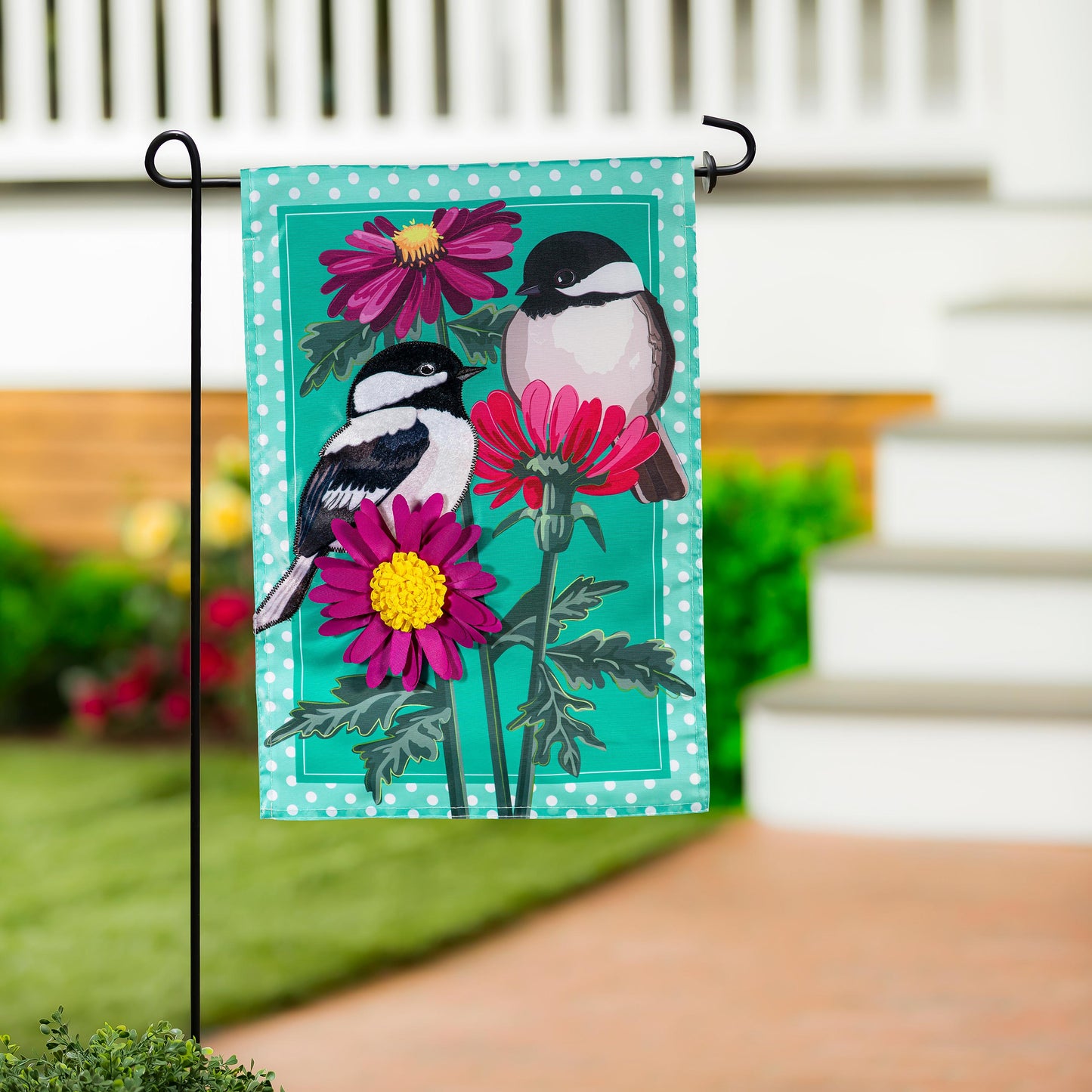 Chickadee Friends Applique Garden Flag - Tampa Home & Garden Store