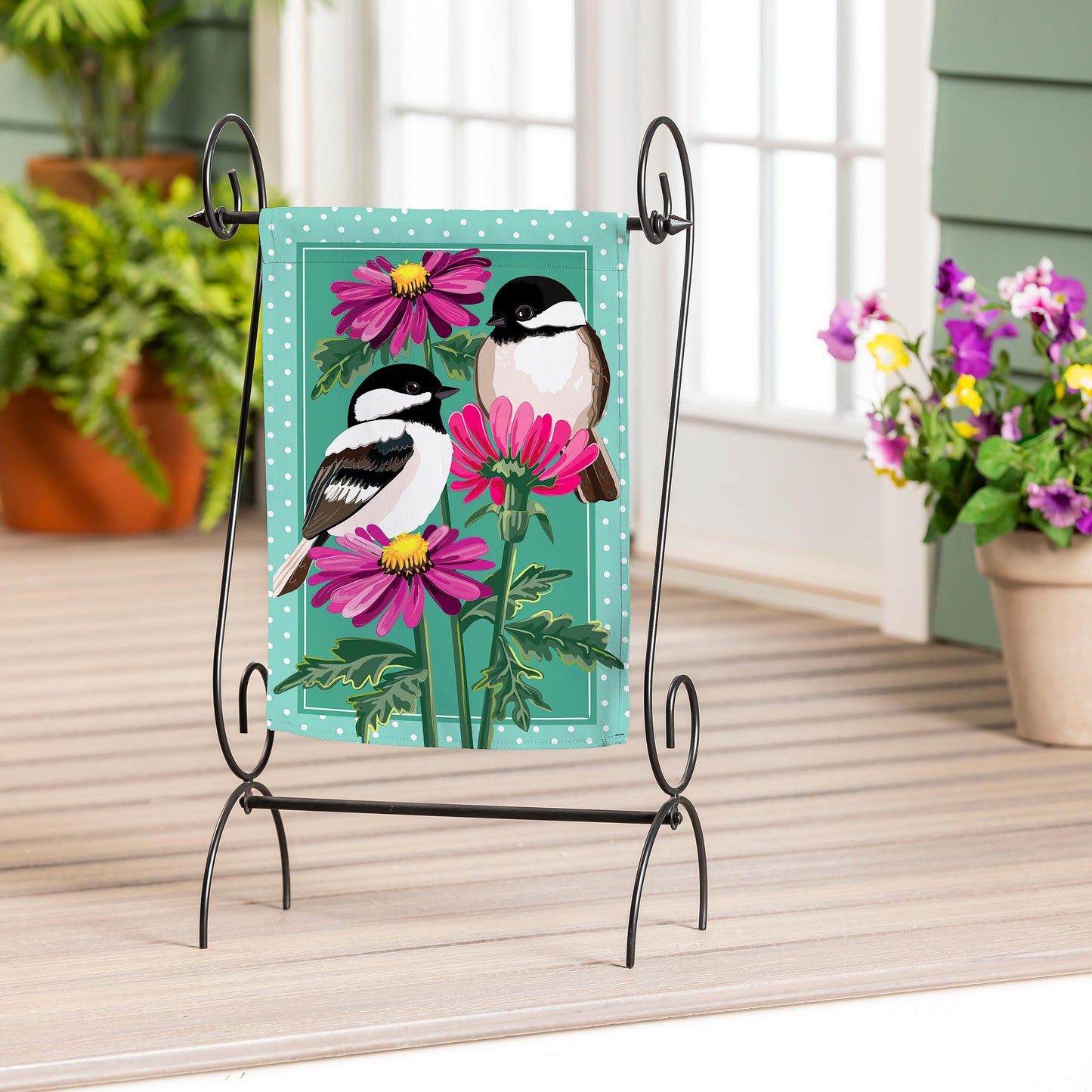 Chickadee Friends Applique Garden Flag - Tampa Home & Garden Store