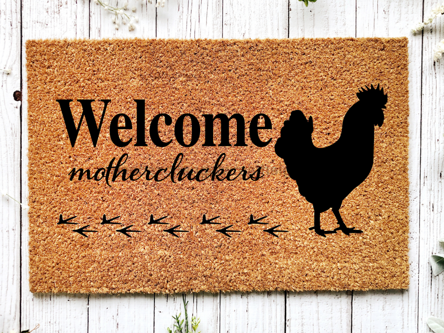 Chicken Welcome Mat "Welcome mothercluckers" Chicken Welcome Doormat - Tampa Home & Garden Store