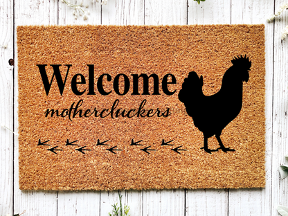 Chicken Welcome Mat "Welcome mothercluckers" Chicken Welcome Doormat - Tampa Home & Garden Store