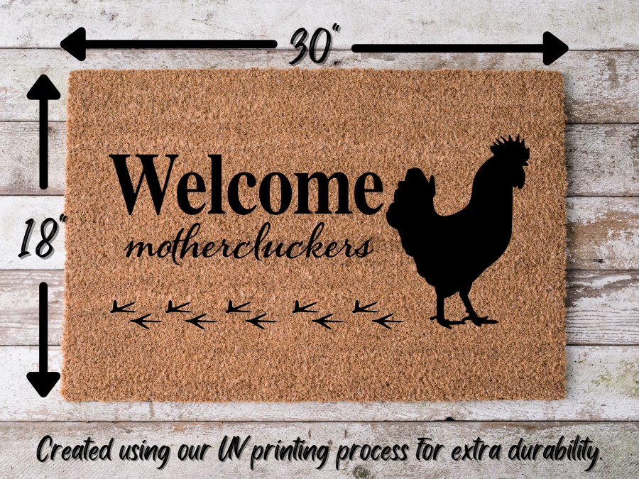 Chicken Welcome Mat "Welcome mothercluckers" Chicken Welcome Doormat - Tampa Home & Garden Store