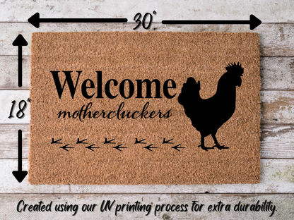Chicken Welcome Mat "Welcome mothercluckers" Chicken Welcome Doormat - Tampa Home & Garden Store