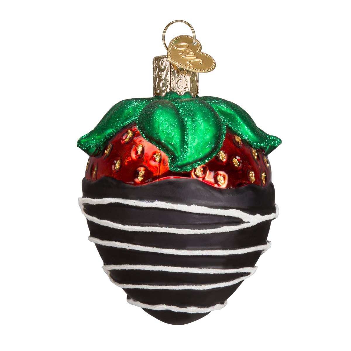 Chocolate Dipped Strawberry Glass Ornament - Tampa Home & Garden Store
