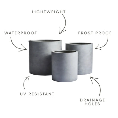 The Choob Contemporary Planter | Sleek Cylinder Pot Set