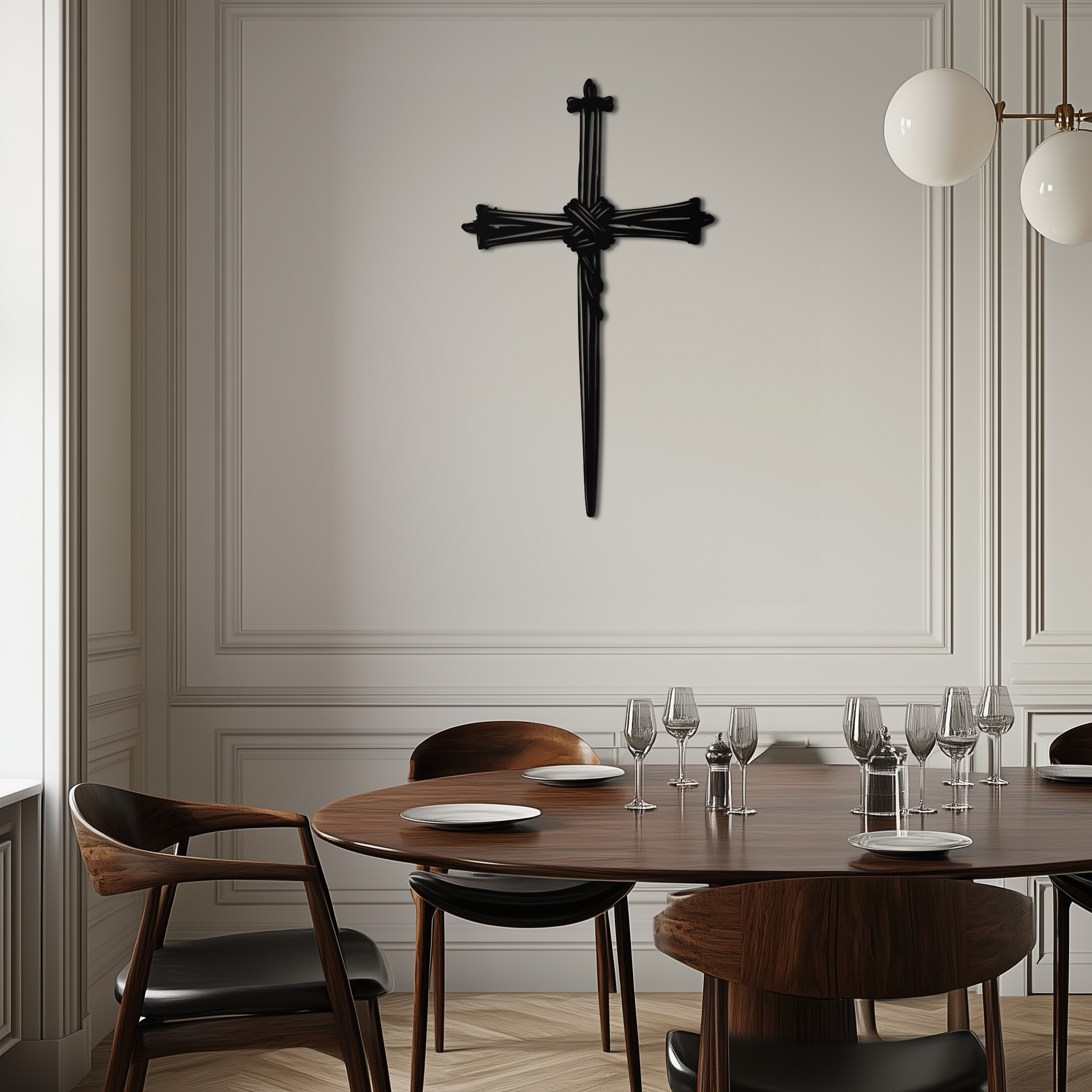 Christian Barbed Wire Cross Metal Wall Art – Religious Rustic Home Decor- KAF553 - Tampa Home & Garden Store