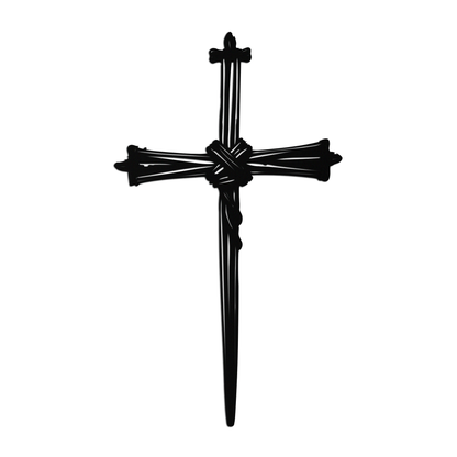 Christian Barbed Wire Cross Metal Wall Art – Religious Rustic Home Decor- KAF553 - Tampa Home & Garden Store
