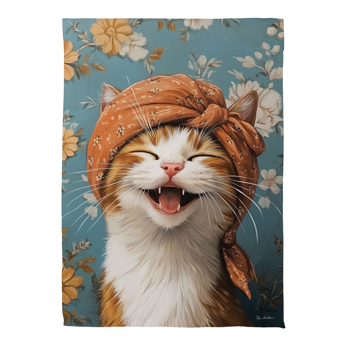Christine The Joyful Cat Suede Garden Flag - Tampa Home & Garden Store