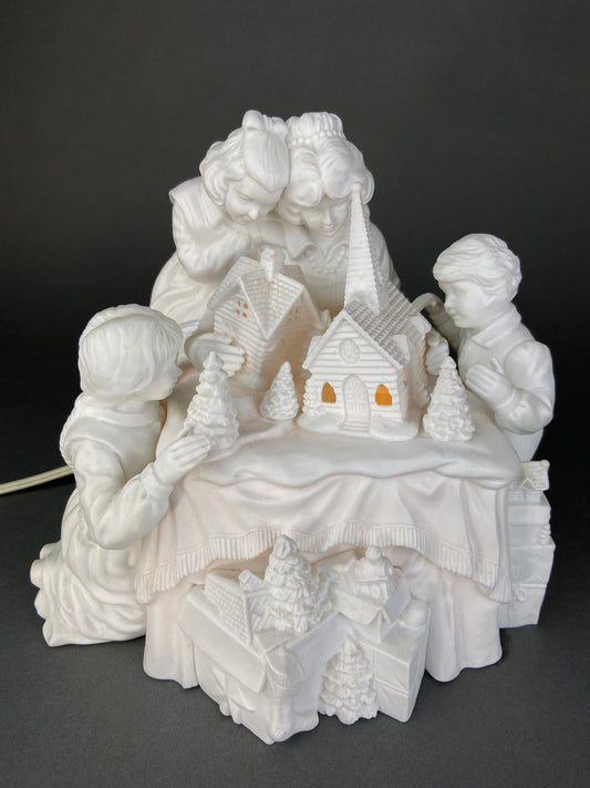 Christmas Accessories by Dept. 56. Family Tradition Winter Silhouette. Illuminated White Porcelain. Incredible Detail All Around. - Tampa Home & Garden Store