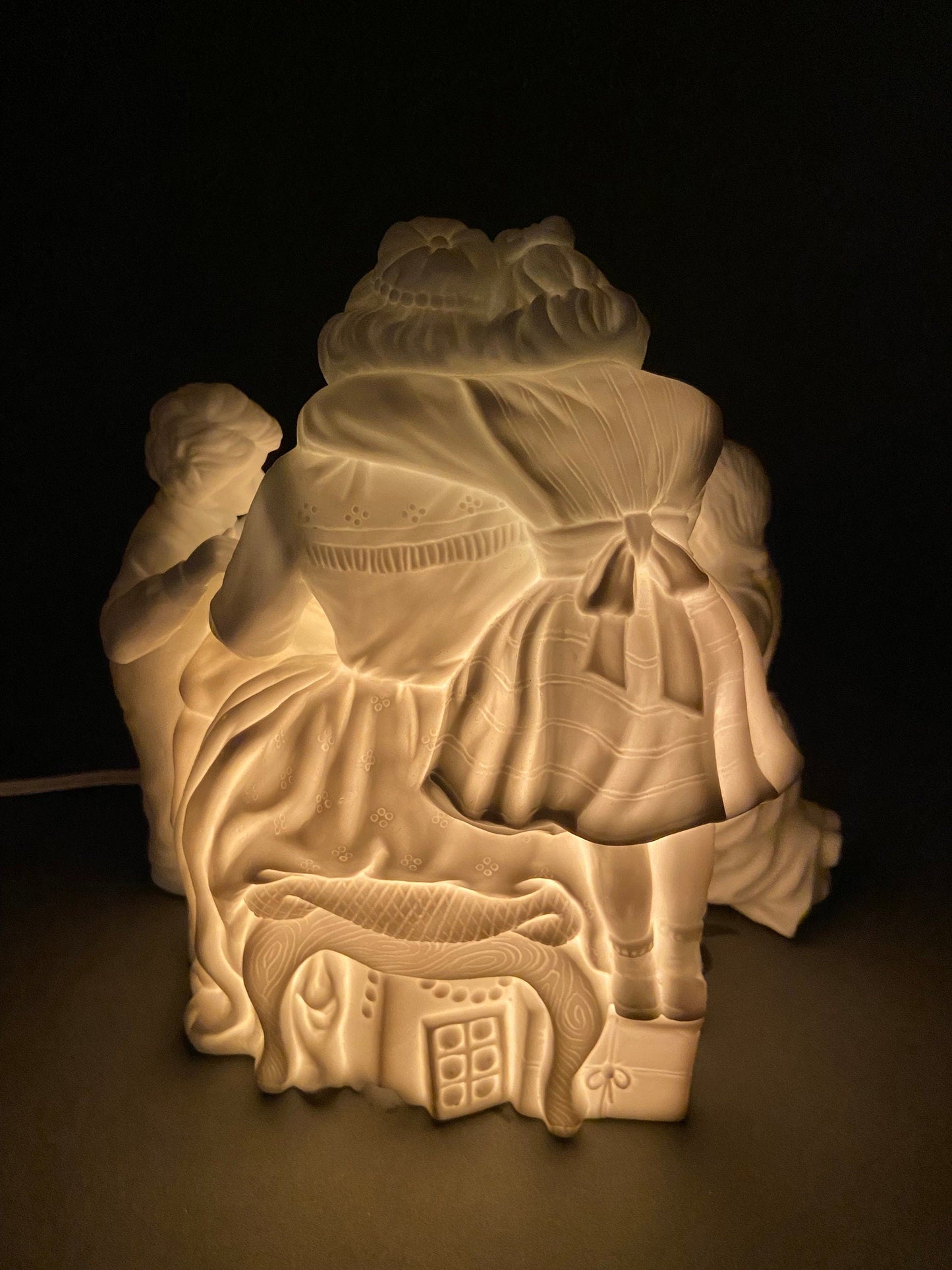 Christmas Accessories by Dept. 56. Family Tradition Winter Silhouette. Illuminated White Porcelain. Incredible Detail All Around. - Tampa Home & Garden Store