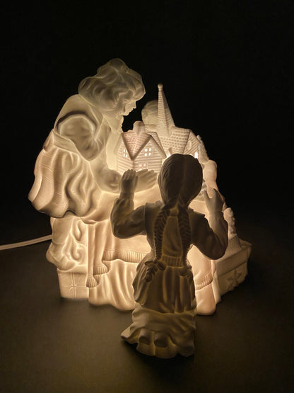 Christmas Accessories by Dept. 56. Family Tradition Winter Silhouette. Illuminated White Porcelain. Incredible Detail All Around. - Tampa Home & Garden Store