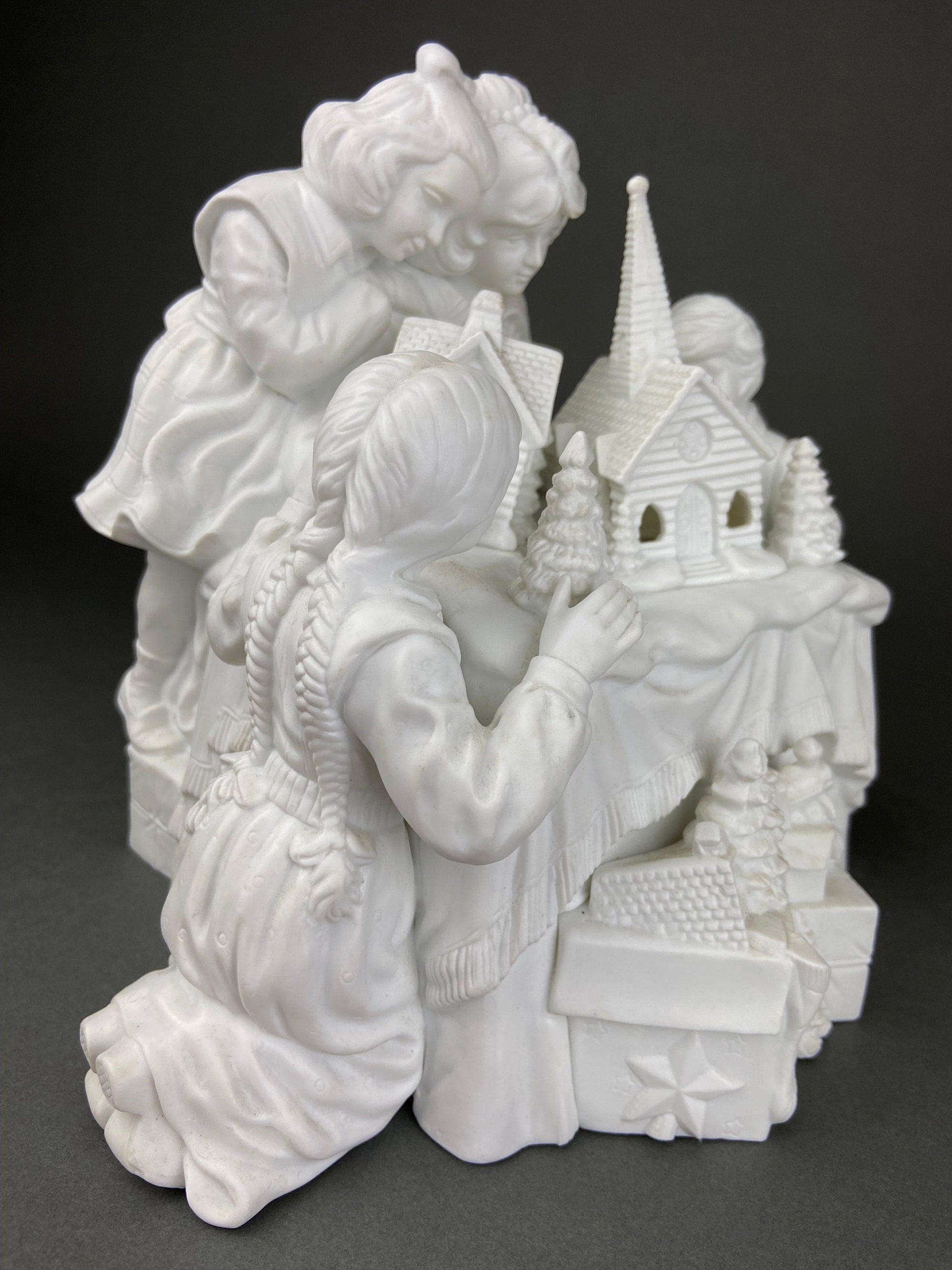 Christmas Accessories by Dept. 56. Family Tradition Winter Silhouette. Illuminated White Porcelain. Incredible Detail All Around. - Tampa Home & Garden Store