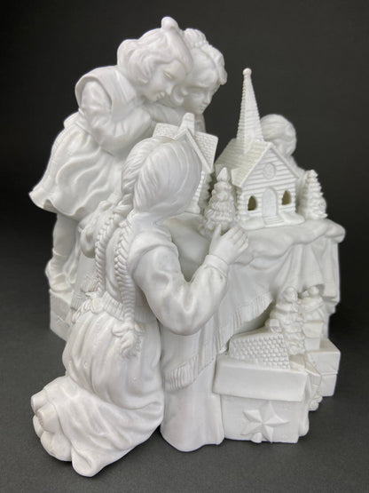 Christmas Accessories by Dept. 56. Family Tradition Winter Silhouette. Illuminated White Porcelain. Incredible Detail All Around. - Tampa Home & Garden Store