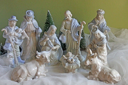 Christmas Accessories by Dept. 56. Family Tradition Winter Silhouette. Illuminated White Porcelain. Incredible Detail All Around. - Tampa Home & Garden Store