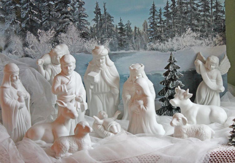 Christmas Accessories by Dept. 56. Family Tradition Winter Silhouette. Illuminated White Porcelain. Incredible Detail All Around. - Tampa Home & Garden Store