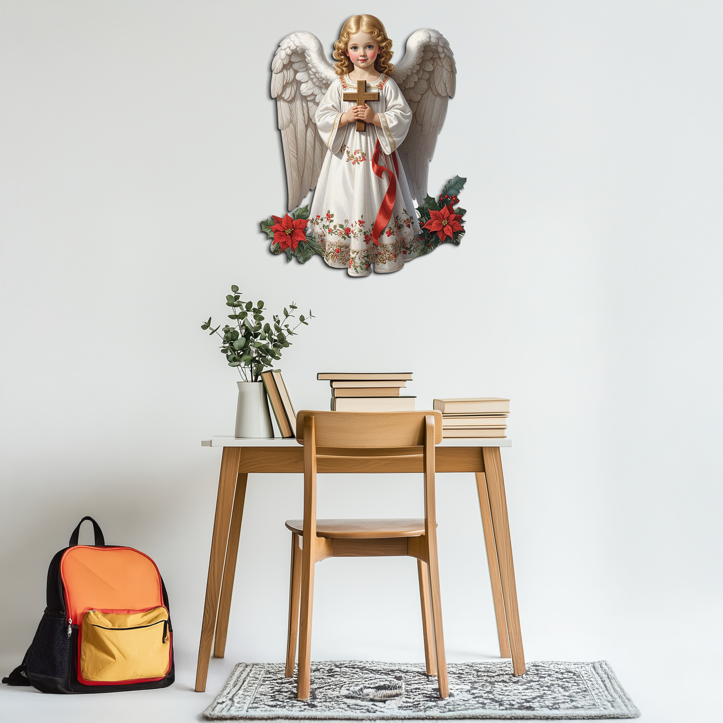 Christmas Angel Metal Wall Art – Holy Child UV Printed Decor-KAFUVM018 - Tampa Home & Garden Store