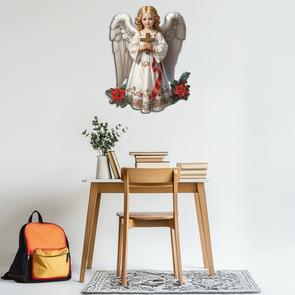 Christmas Angel Metal Wall Art – Holy Child UV Printed Decor-KAFUVM018 - Tampa Home & Garden Store