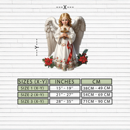 Christmas Angel Metal Wall Art – Holy Child UV Printed Decor-KAFUVM018 - Tampa Home & Garden Store