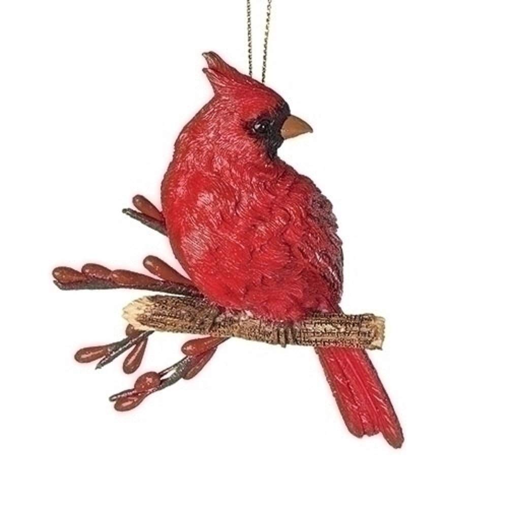 Christmas Cardinal On Branch Ornament - Tampa Home & Garden Store