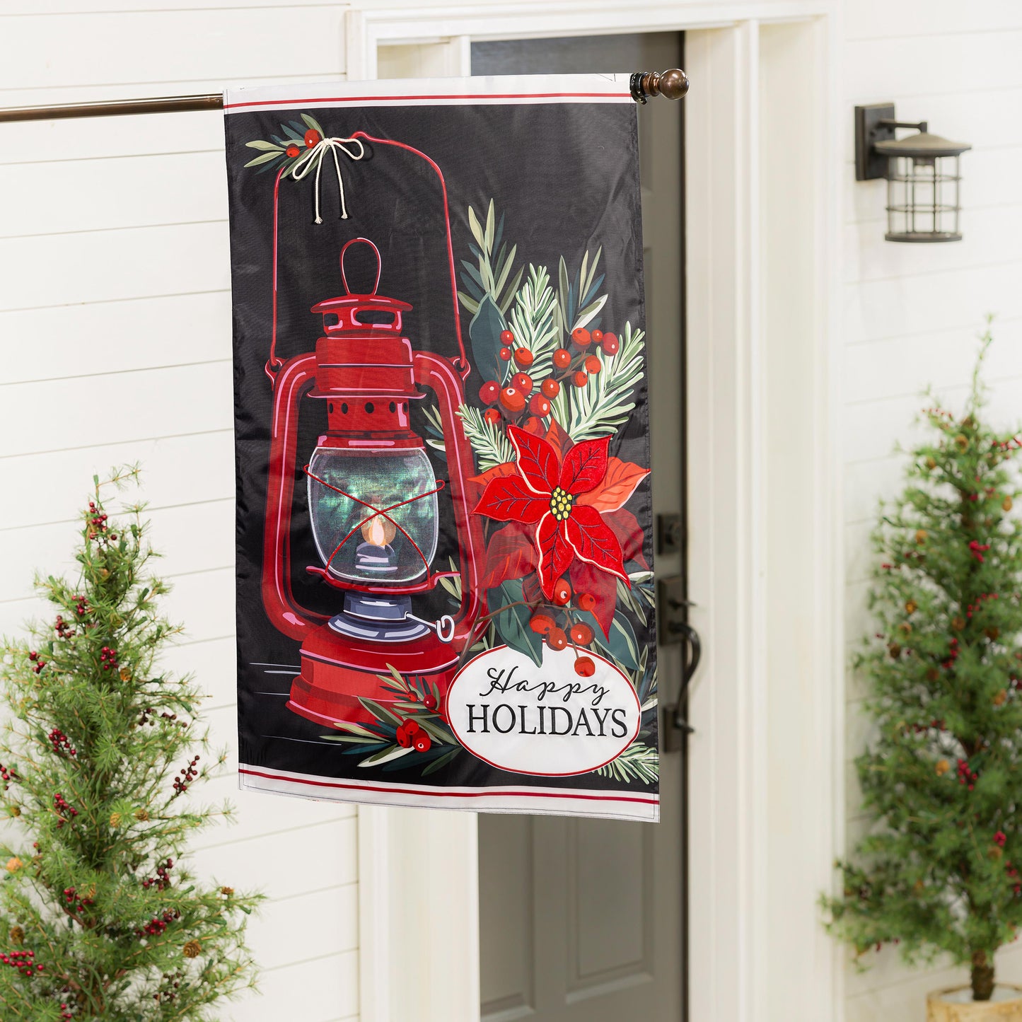 Christmas Carriage Lantern Applique House Flag - Tampa Home & Garden Store