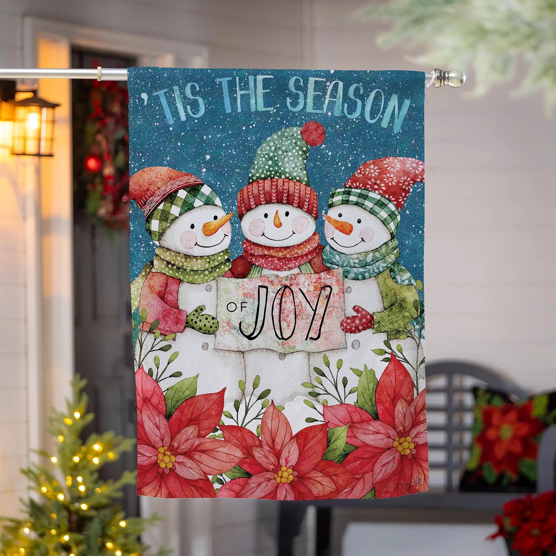 Christmas Cheer Snowmen Suede House Flag - Tampa Home & Garden Store