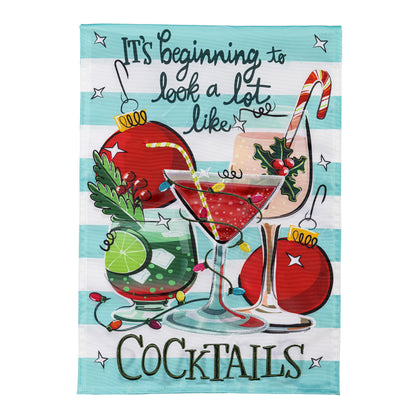 Christmas Cocktail Applique Garden Flag - Tampa Home & Garden Store