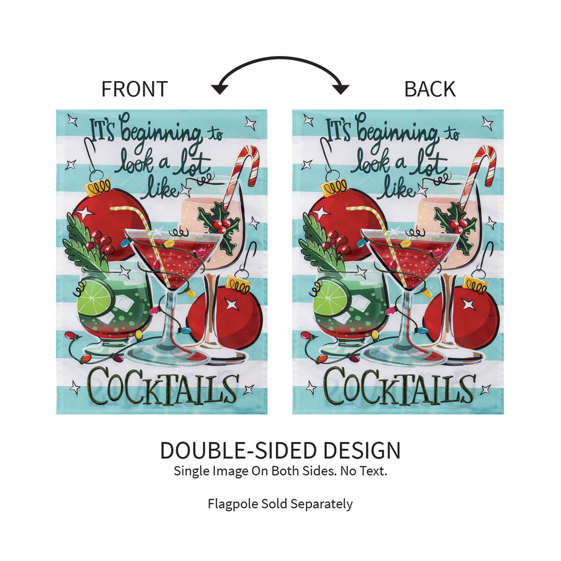 Christmas Cocktail Applique Garden Flag - Tampa Home & Garden Store