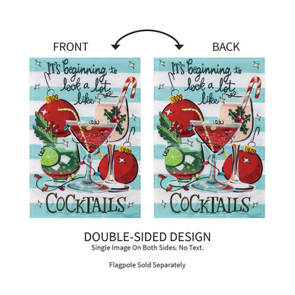 Christmas Cocktail Applique Garden Flag - Tampa Home & Garden Store