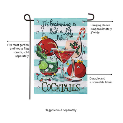 Christmas Cocktail Applique Garden Flag - Tampa Home & Garden Store