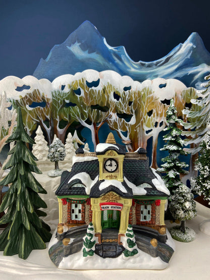 Christmas Department 56 / Apple Valley School / New England Village Series /  Hand Painted Porcelain Building with Lights. 1995 - Tampa Home & Garden Store