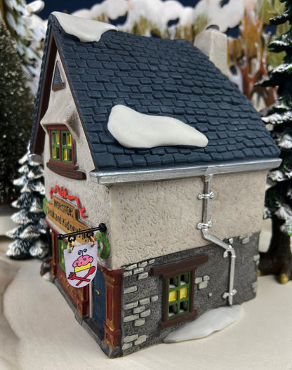 Christmas Department 56 Morston Steak and Kidney Pie. Dickens Village Series. Hand Painted Porcelain Building with Lights. - Tampa Home & Garden Store