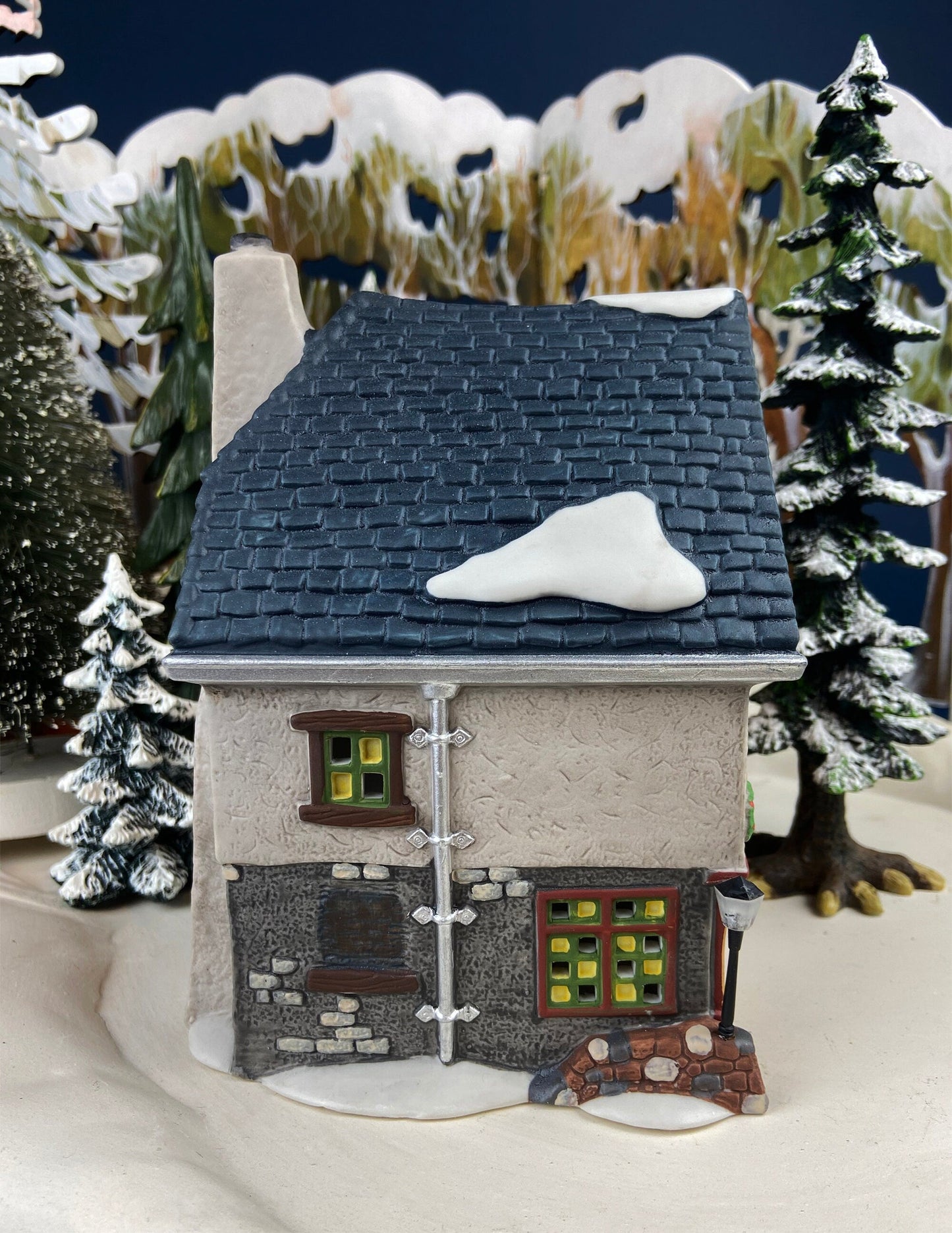 Christmas Department 56 Morston Steak and Kidney Pie. Dickens Village Series. Hand Painted Porcelain Building with Lights. - Tampa Home & Garden Store
